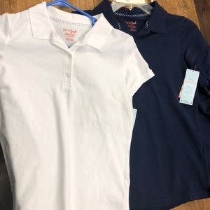 Lot of 3 Cat & Jack girls uniform polos 10/12